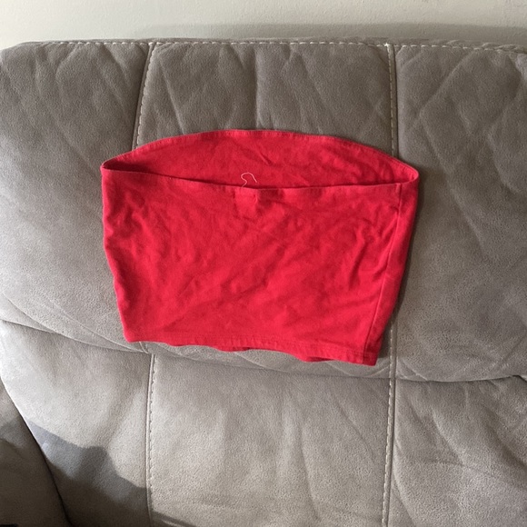 Garage cropped top bandeau in red, size small - Picture 2 of 3